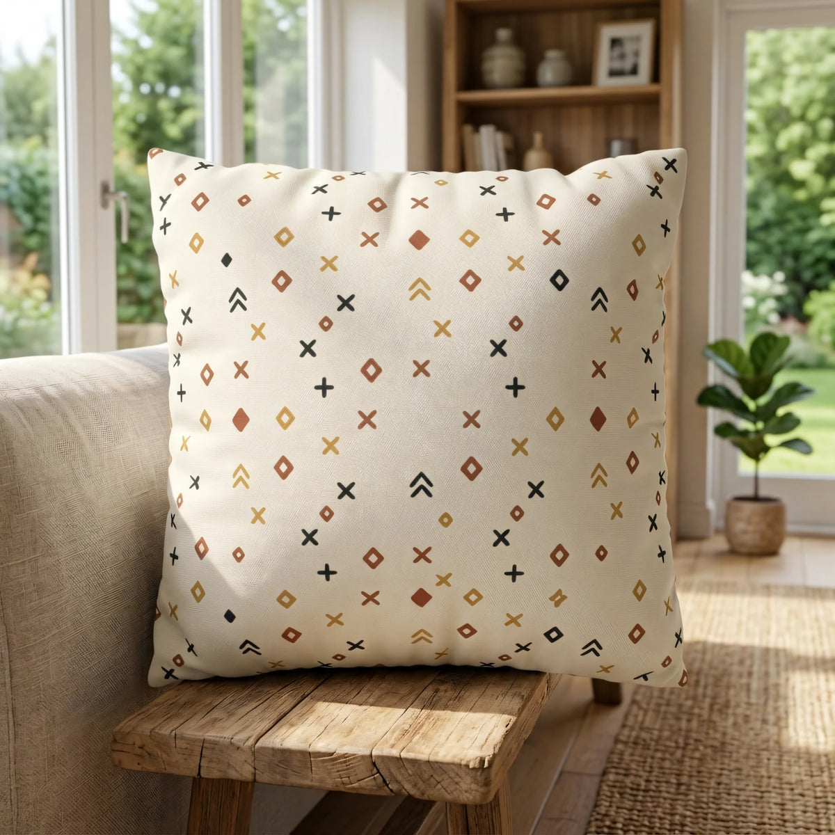 Tribal Berber Cushion Cover, lifestyle view.