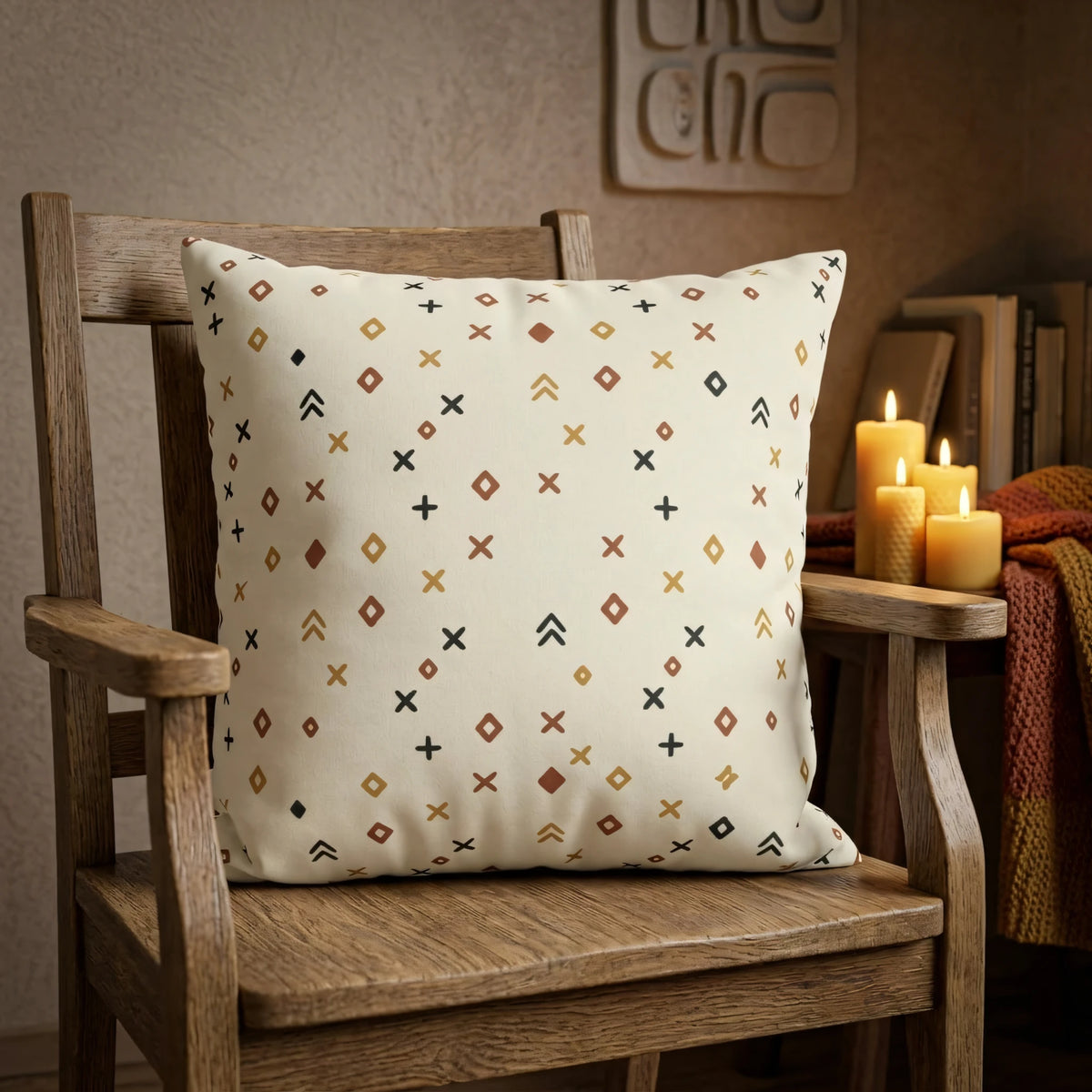 Tribal Berber Cushion Cover, lifestyle view.