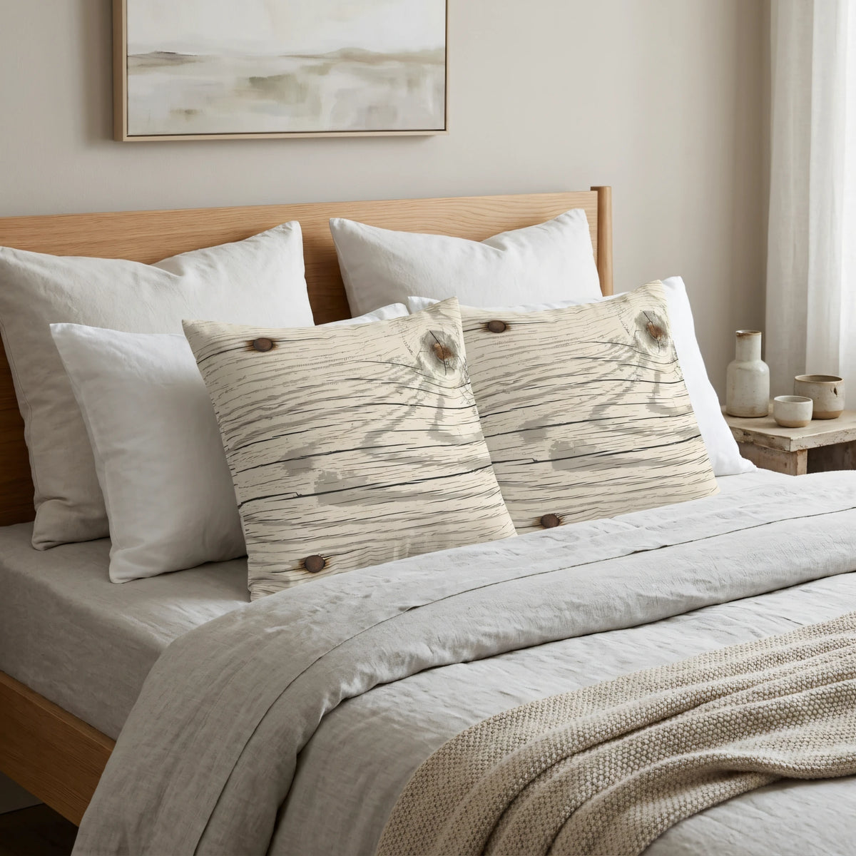 Whitewashed Reclaimed Plank Throw, lifestyle view.
