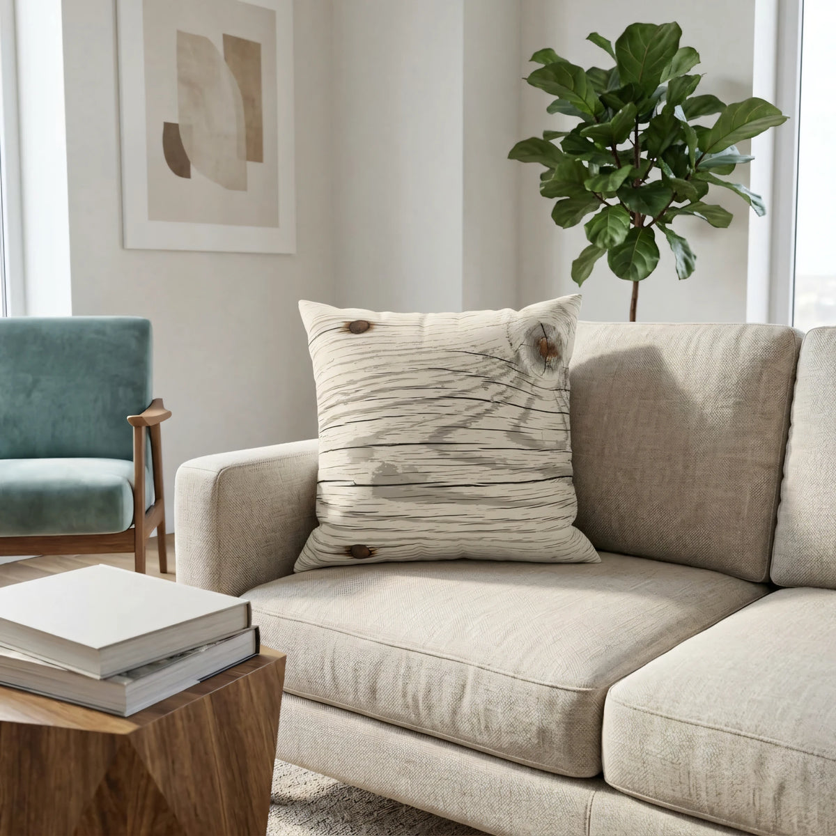 Whitewashed Reclaimed Plank Throw, lifestyle view.