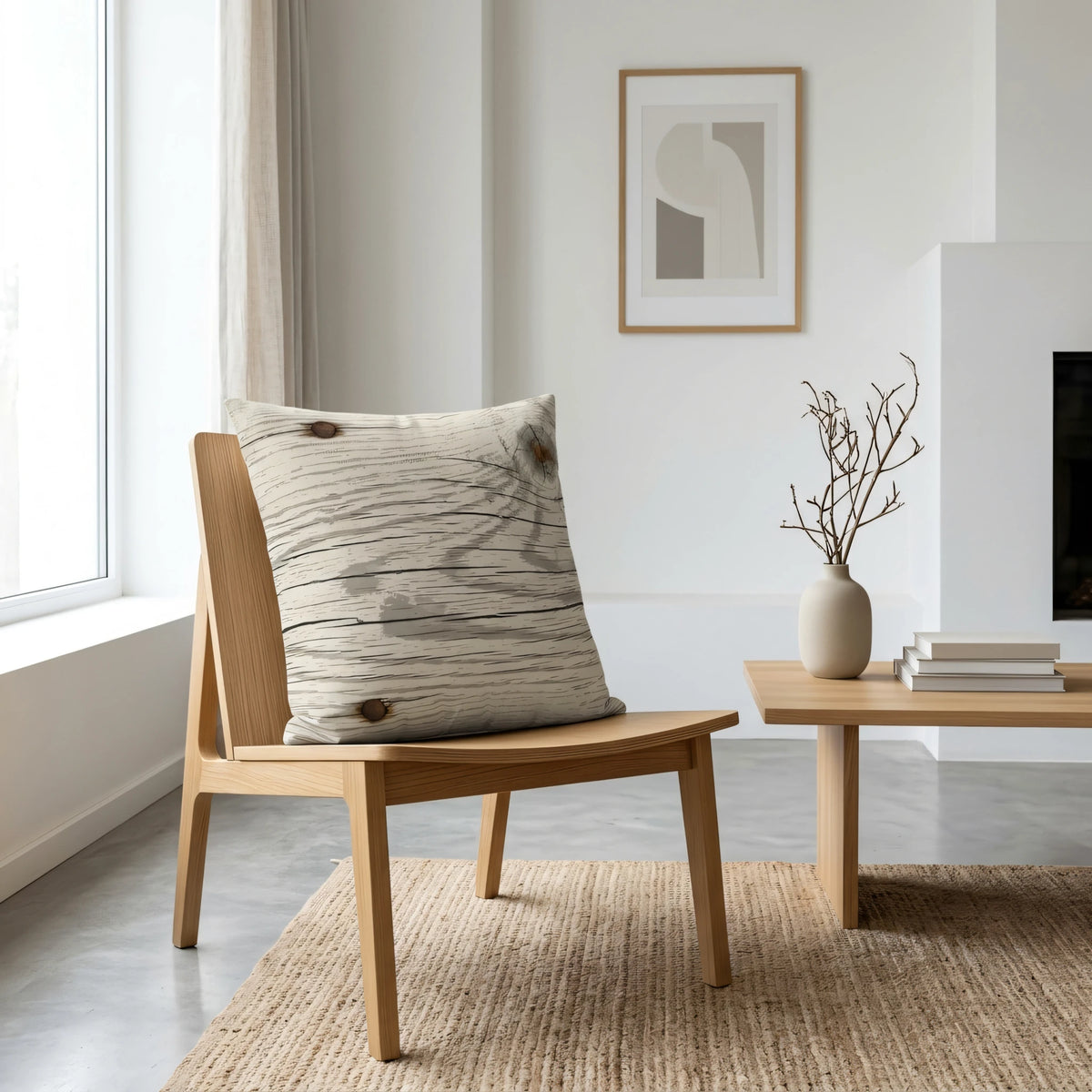 Whitewashed Reclaimed Plank Throw, lifestyle view.