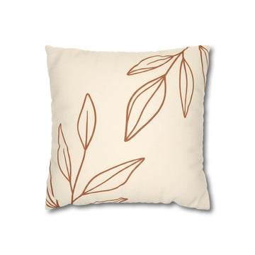 Warm Clay Botanical Throw Pillow with Insert