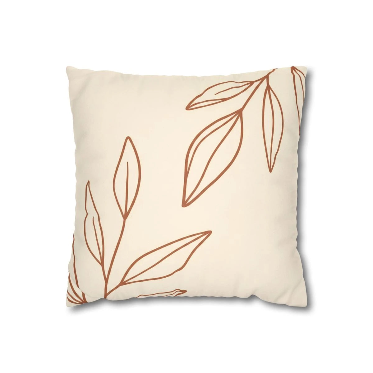 Warm Clay Botanical Throw Pillow with Insert