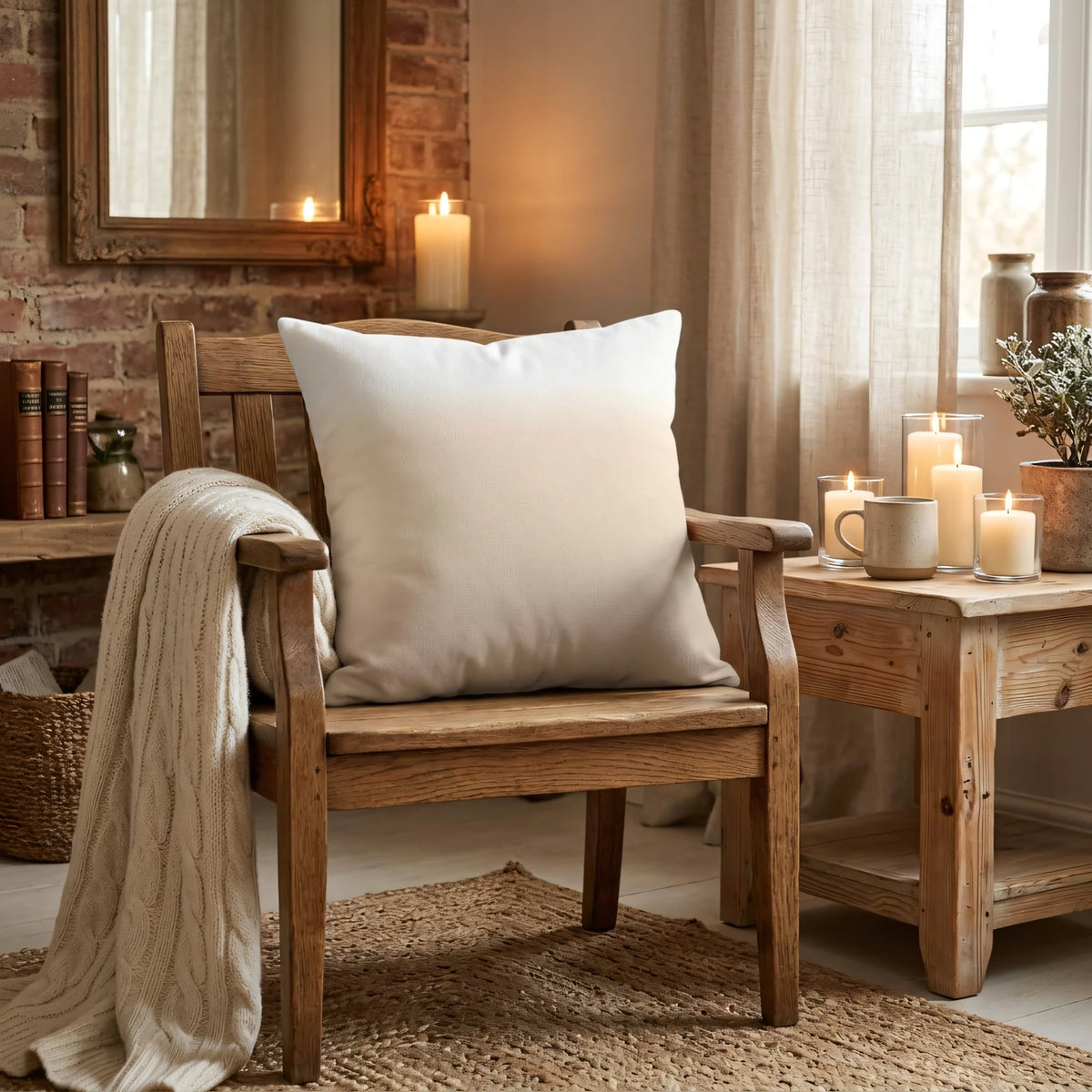 Sand Ombre Cushion Cover, lifestyle view.