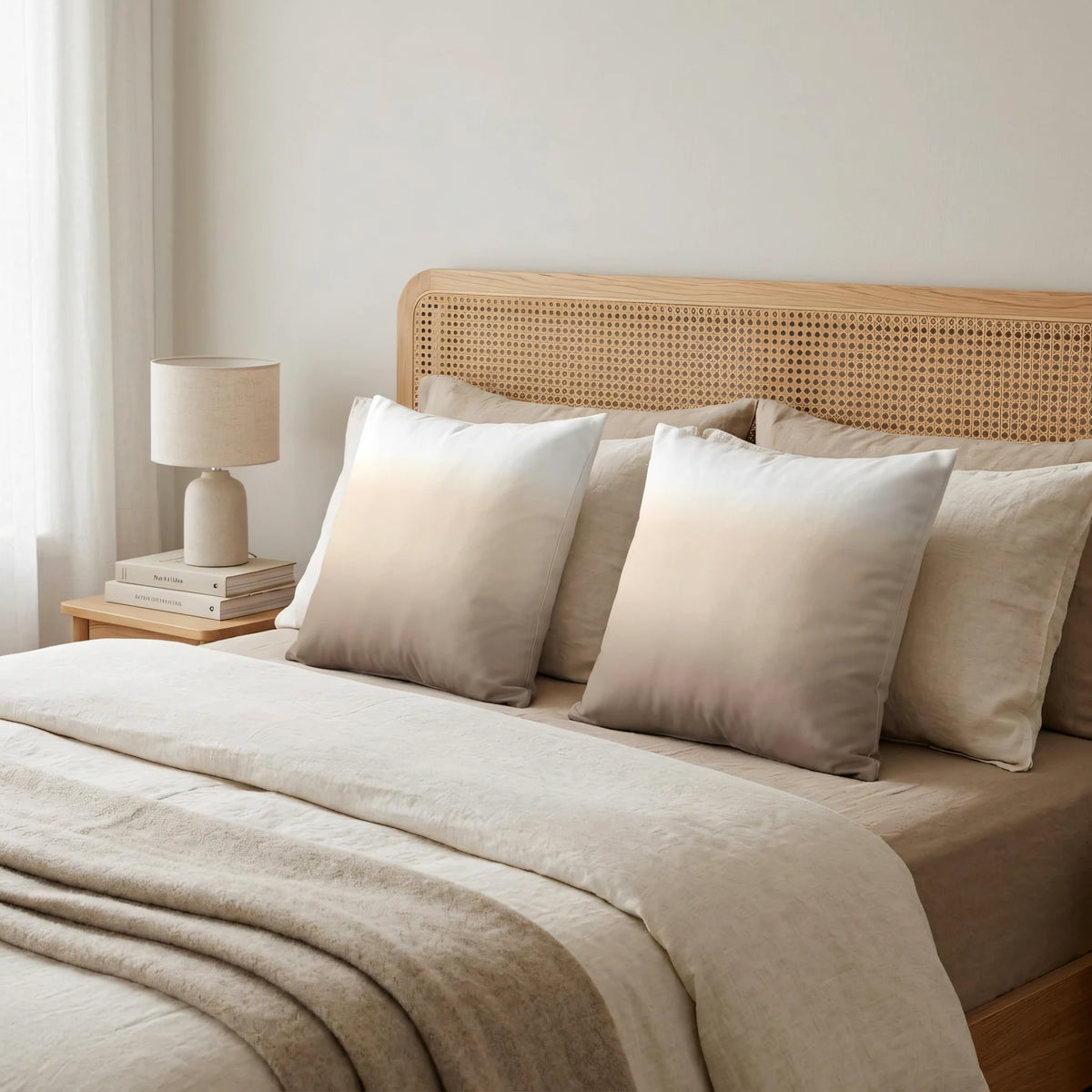 Sand Ombre Cushion Cover, lifestyle view.