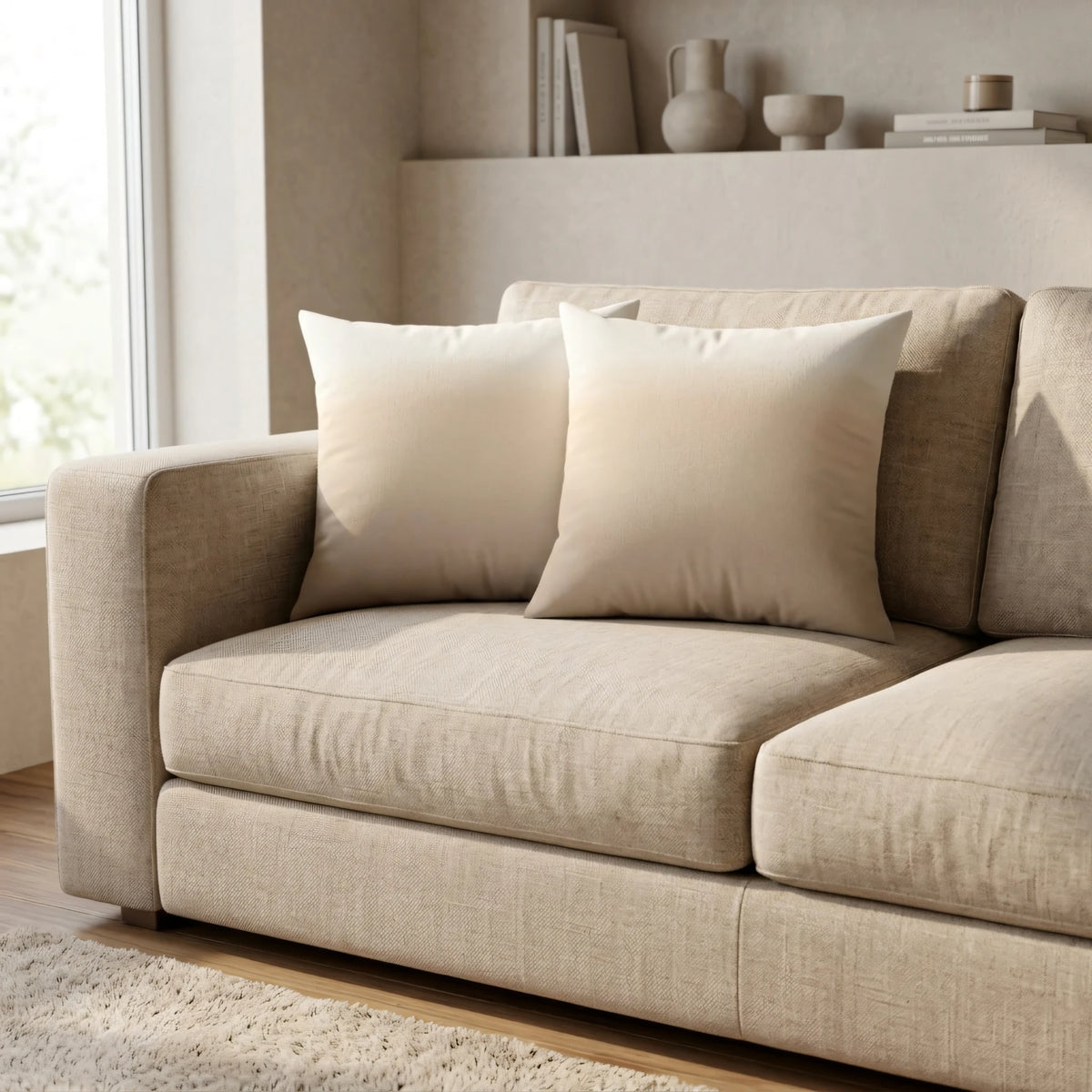Sand Ombre Cushion Cover, lifestyle view.