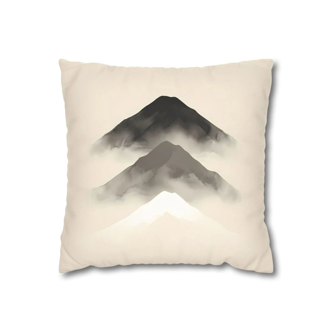 Front view of Tonal Tiered Peak Cushion Cover in Onyx and on a white background.