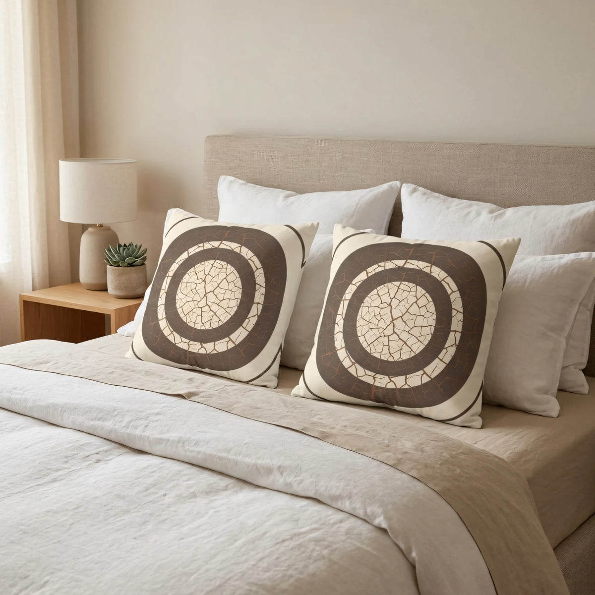 Earthen Mosaic Cushion Cover, lifestyle view.