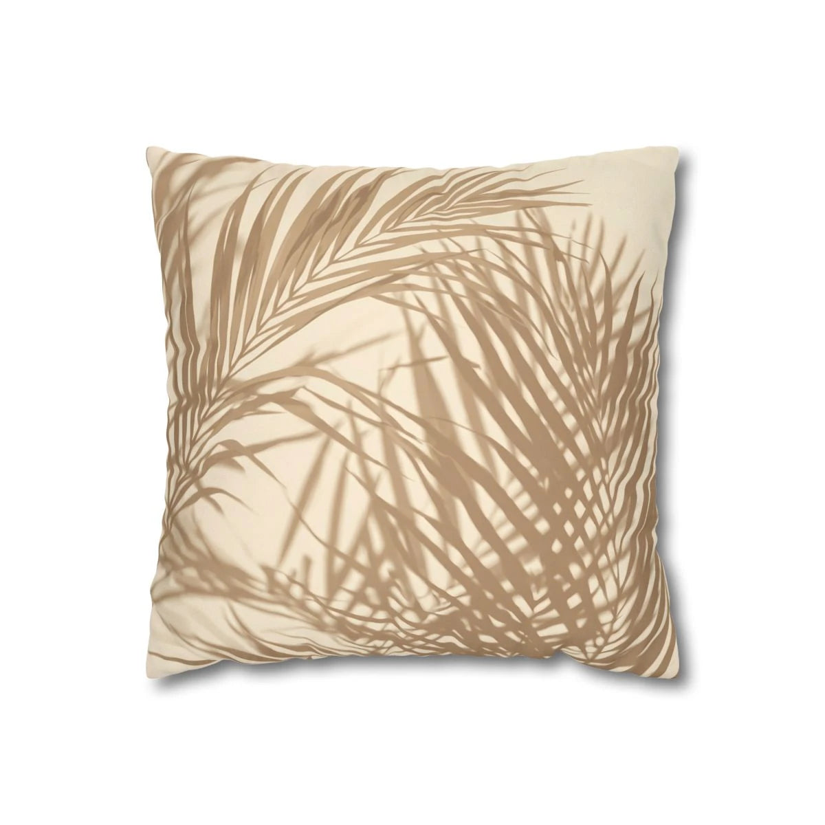 Tan Palm Silhouette Pillow Cover