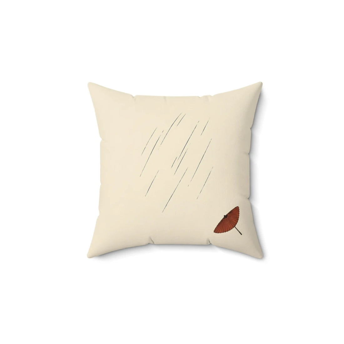 Front view of Vermilion Umbrella Cushion Cover on a white background.