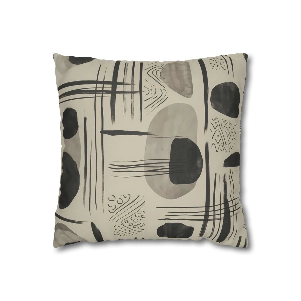 Abstract Grid & Dots Throw Pillow with Insert