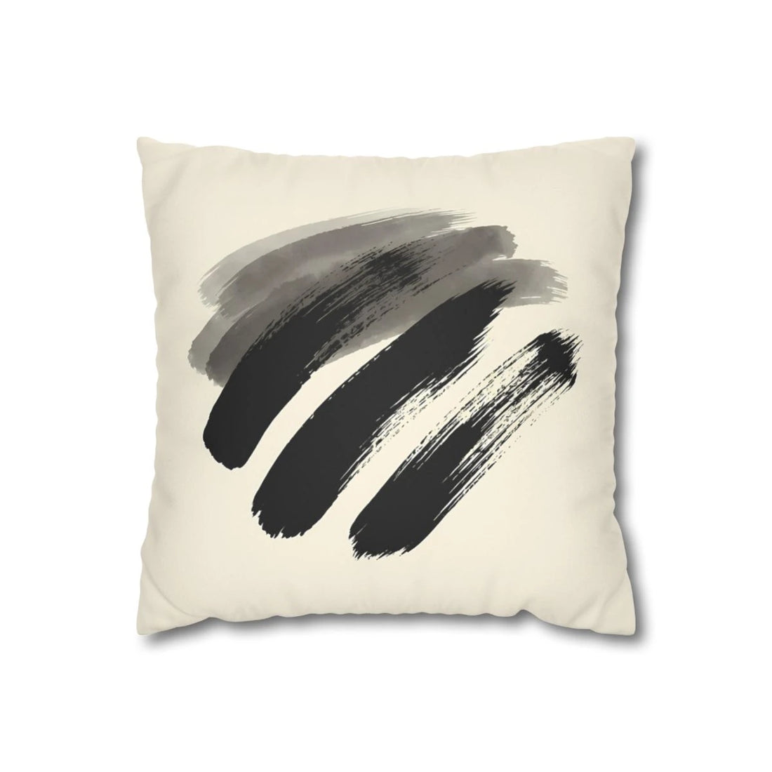 Front view of Gestural Sumi-e Cushion Cover on a white background.
