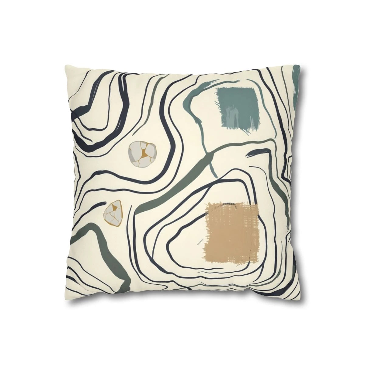 Modern Abstract Marble Lines Throw Pillow
