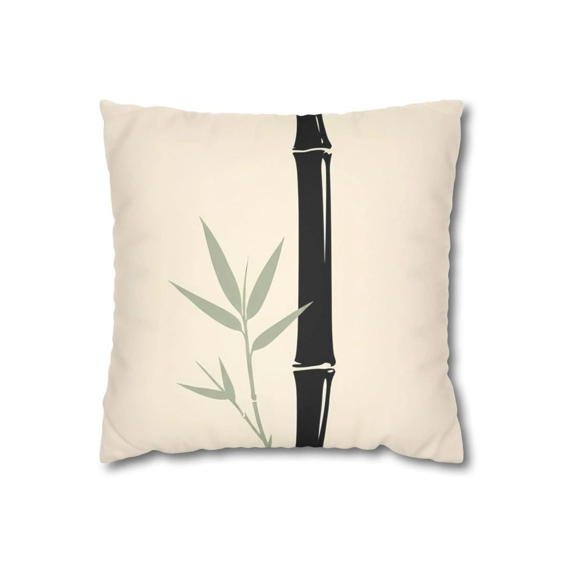 Front view of Modernist Decorative Throw Pillow Blanc Noir Olive Hand-D on a white background.