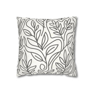 Leaf Line Art Throw Pillow