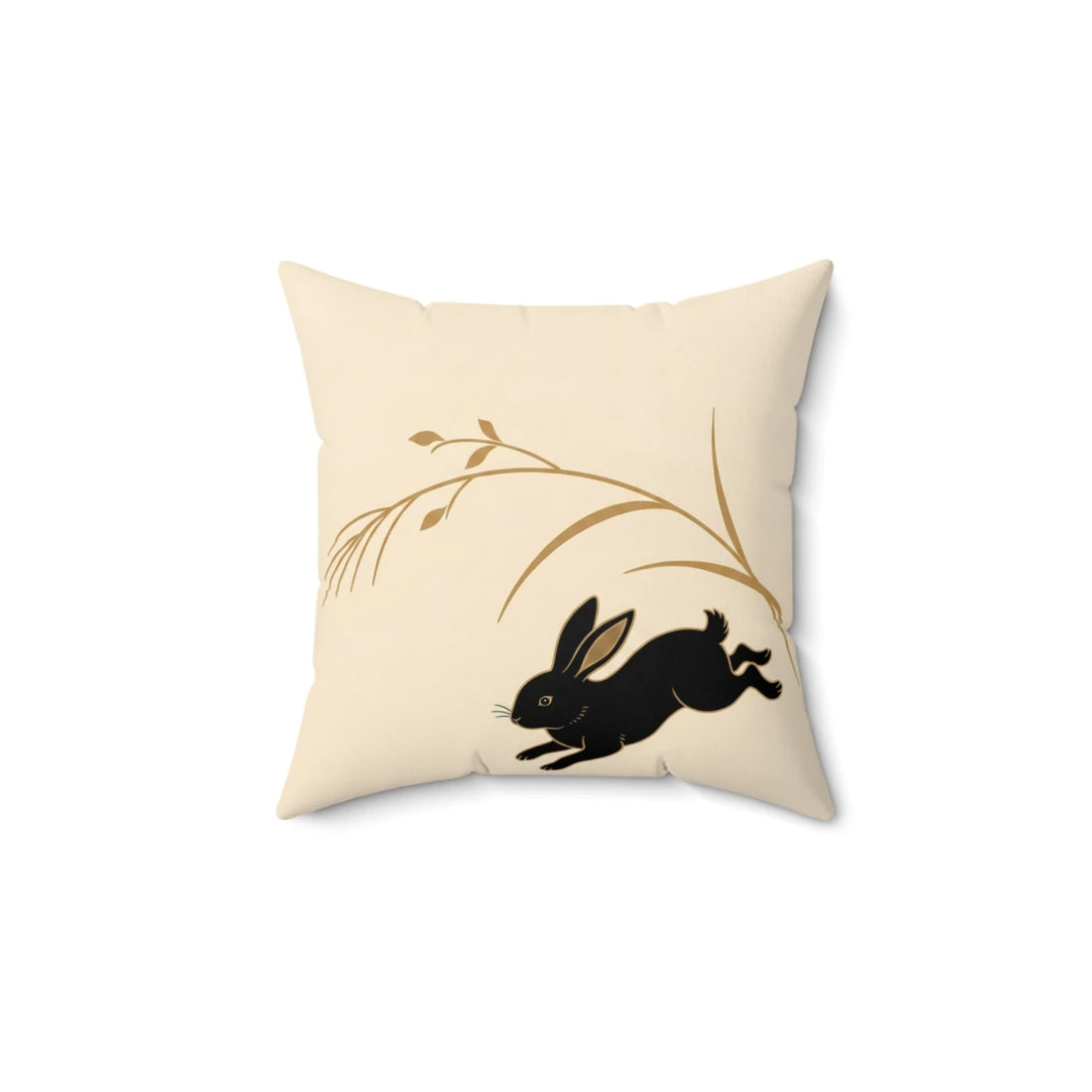 Front view of Leaping Rabbit Pillow Cover on a white background.