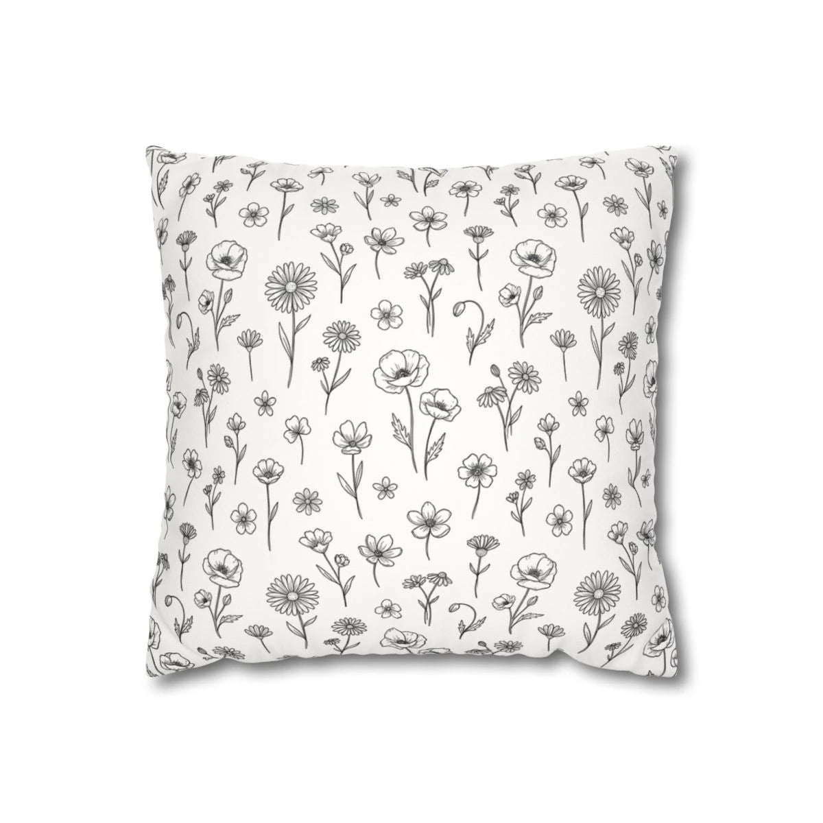 Wildflower Sketch Pillow Cover