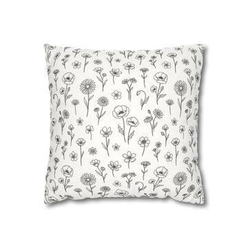 Wildflower Sketch Pillow with Insert