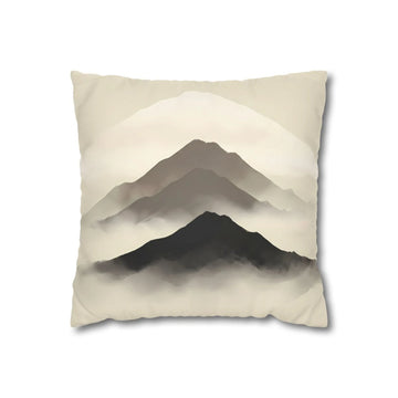 Front view of Misty Ridge Inkwash Cushion Cover on a white background.