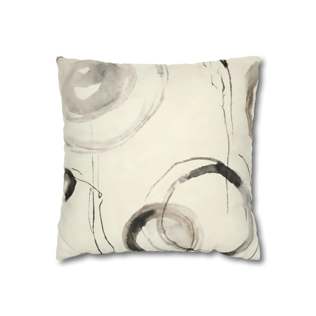 Ink Circle Abstract Throw Pillow