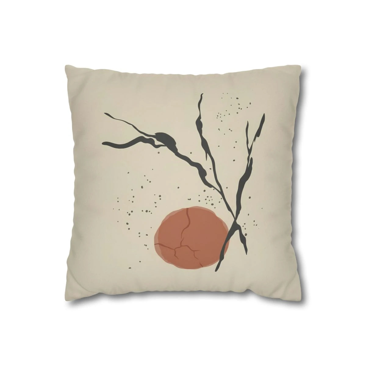 Terracotta Abstract Boho Pillow with Insert