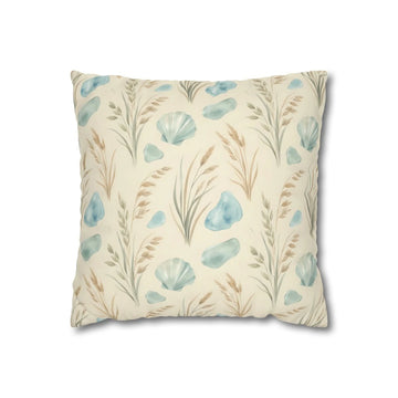 Seashell Dune Grass Coastal Pillow Cover