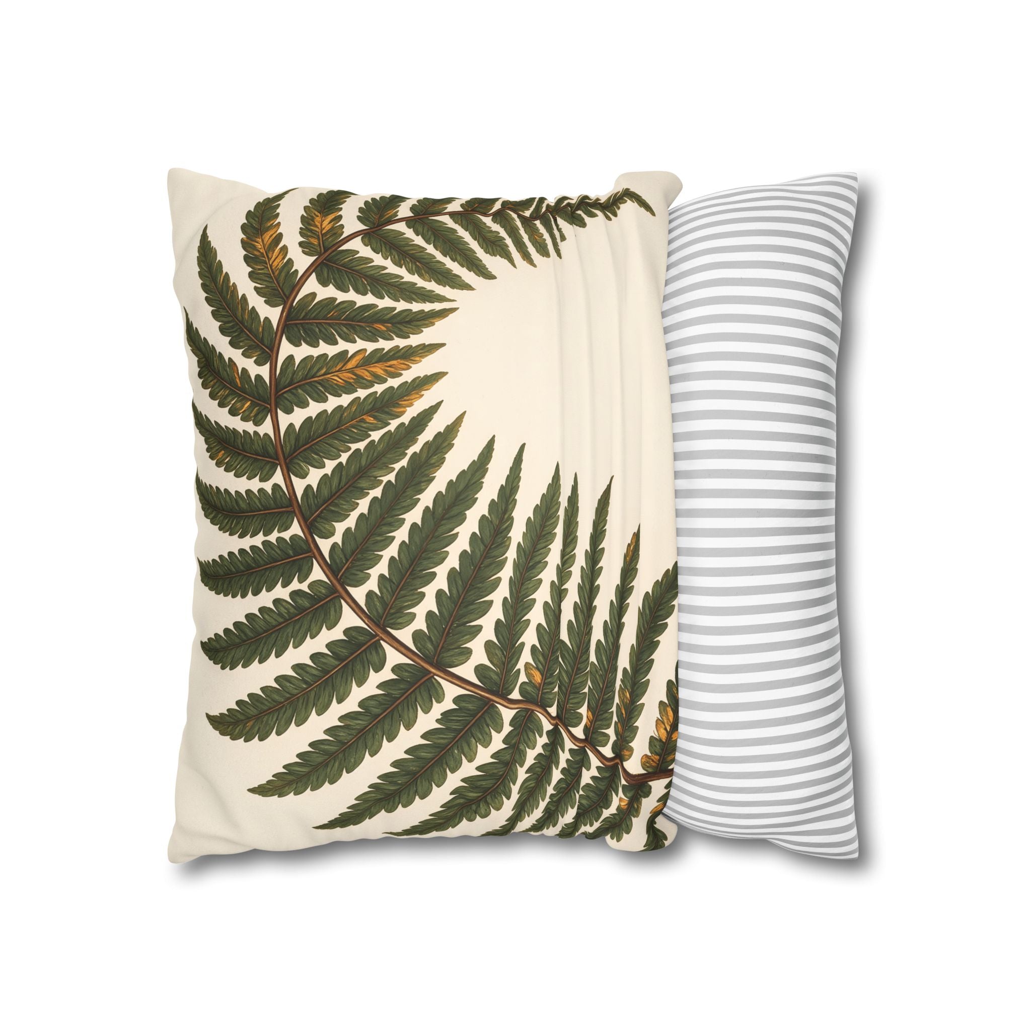 Umber Olive Fern Cushion Cover