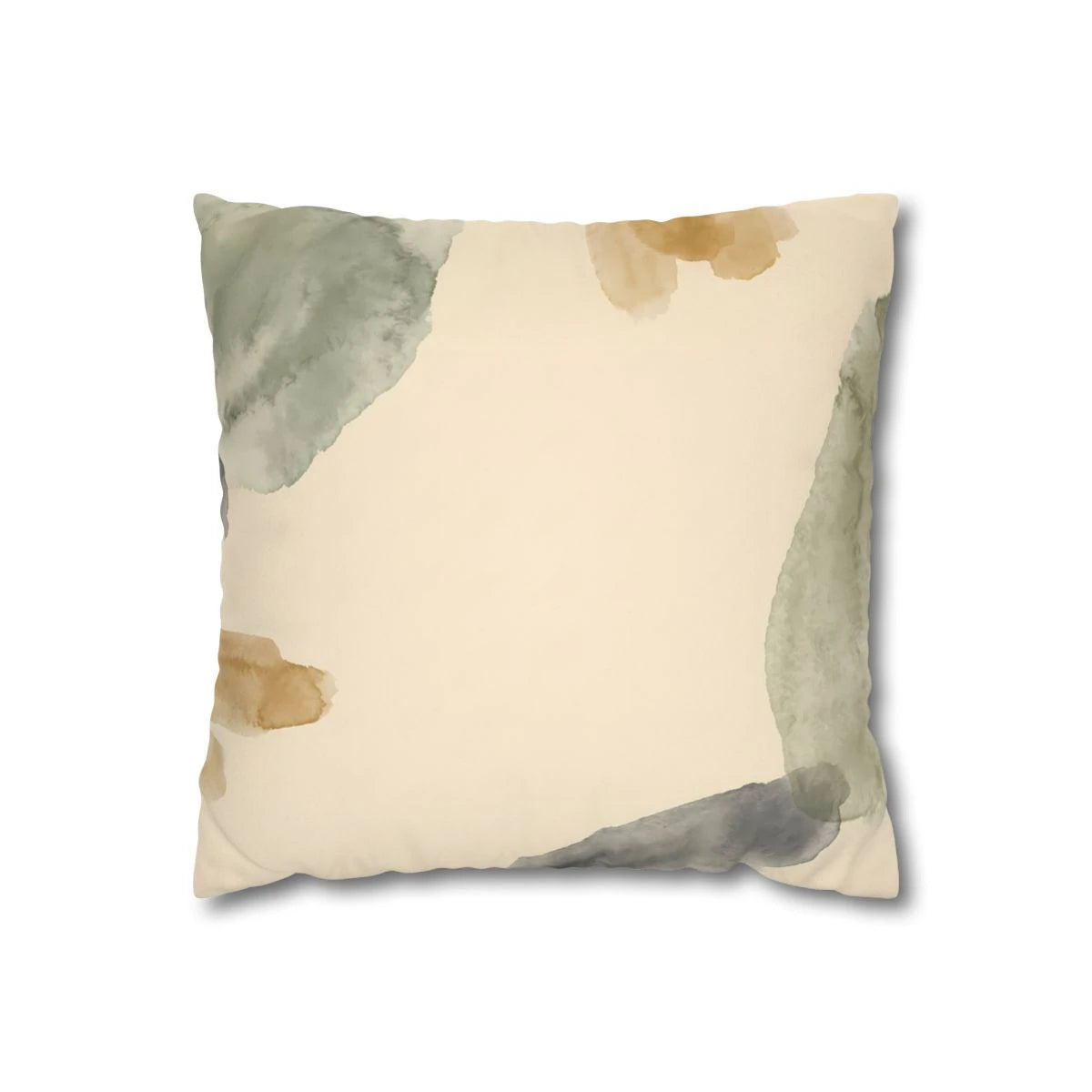 Dark Olive Bold Shapes Cushion Cover