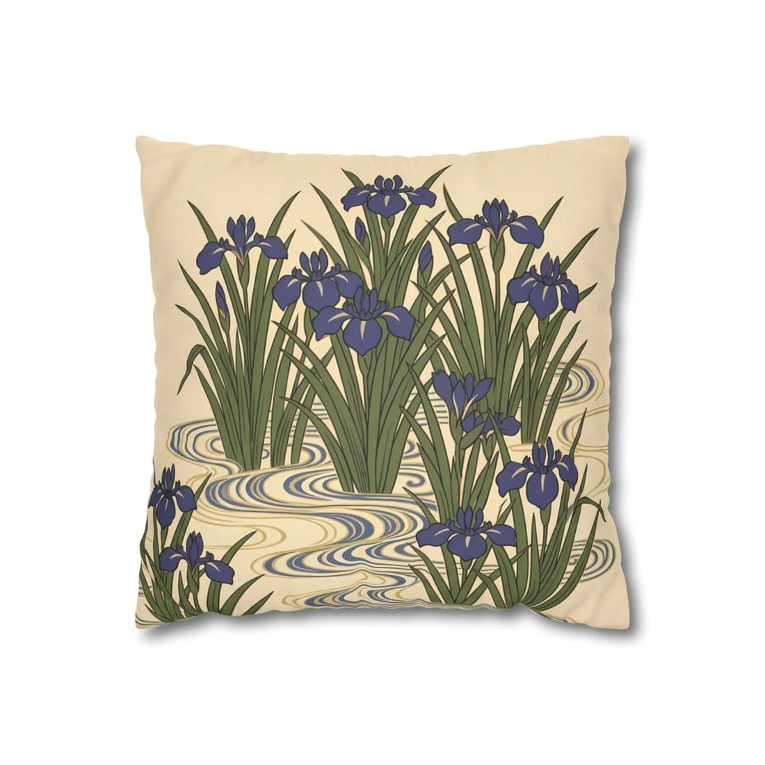 Front view of Iris Blue-Violet Pillow Cover on a white background.