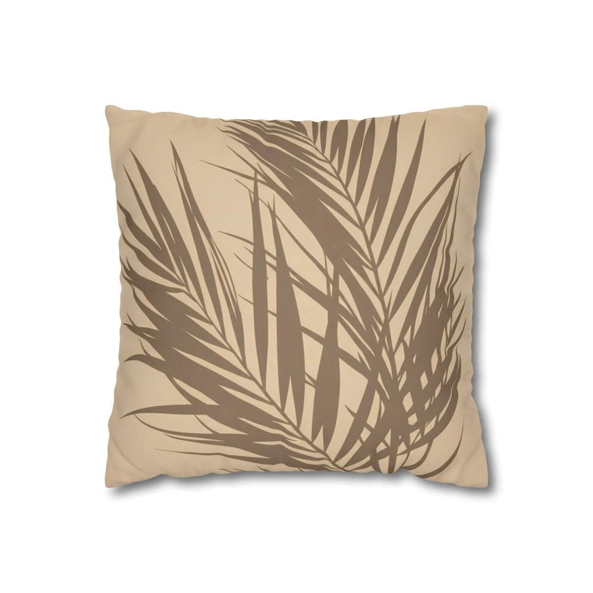 Neutral Tropical Frond Throw Pillow