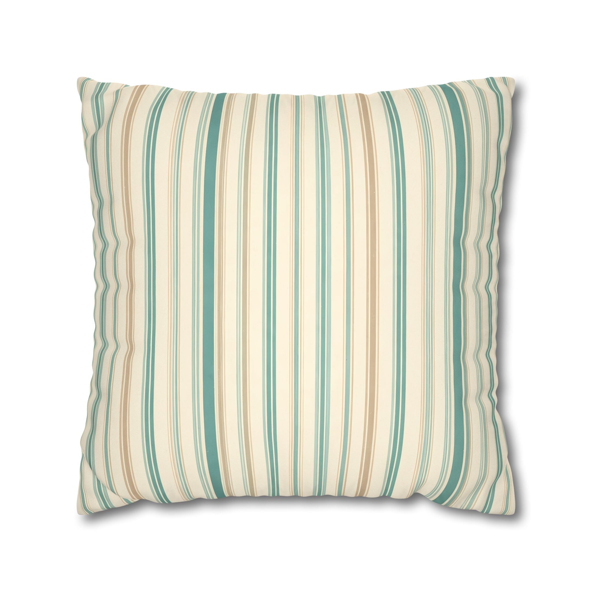 Sea Mist Blue Ticking Stripe Cushion