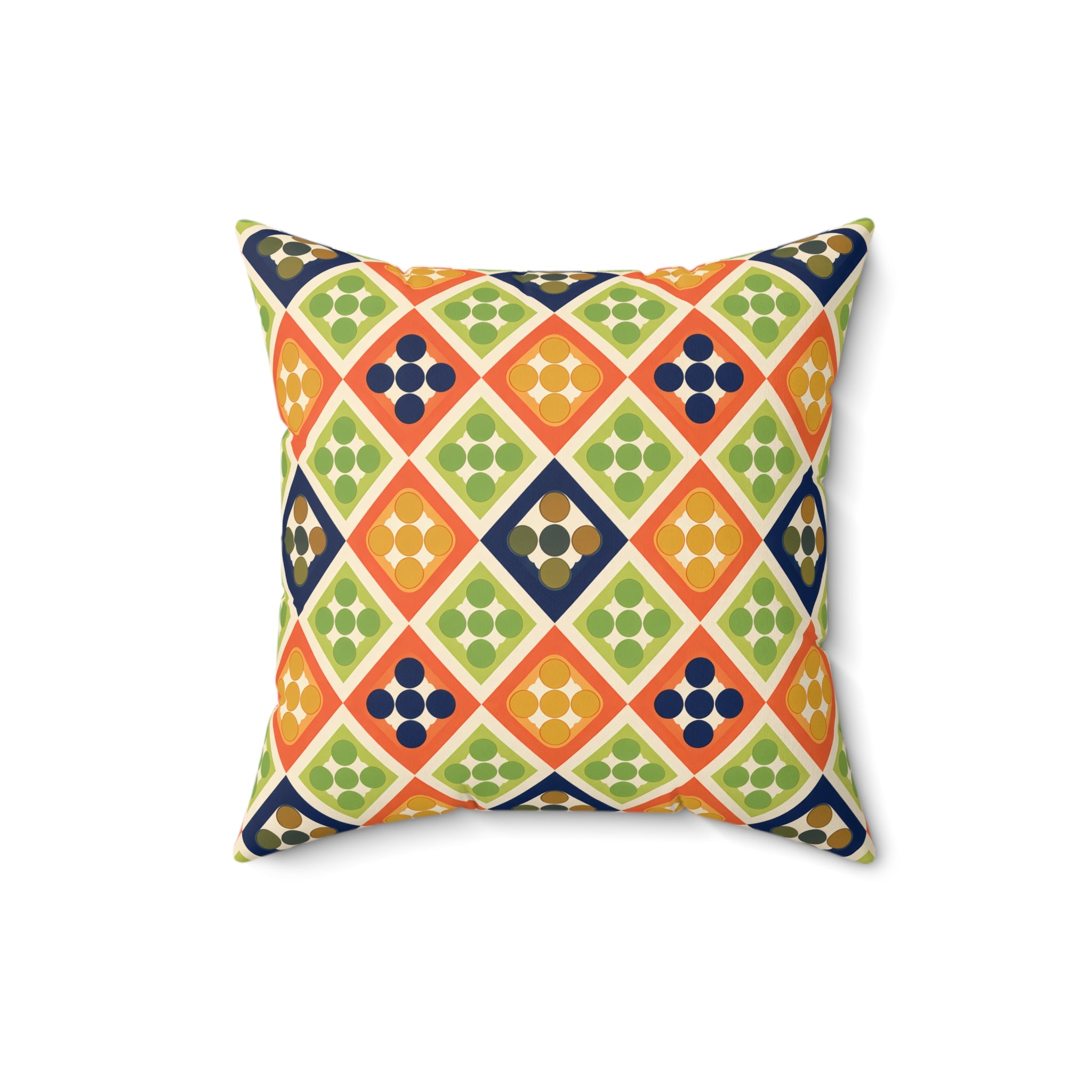 Persimmon and Indigo Throw Pillow with Insert