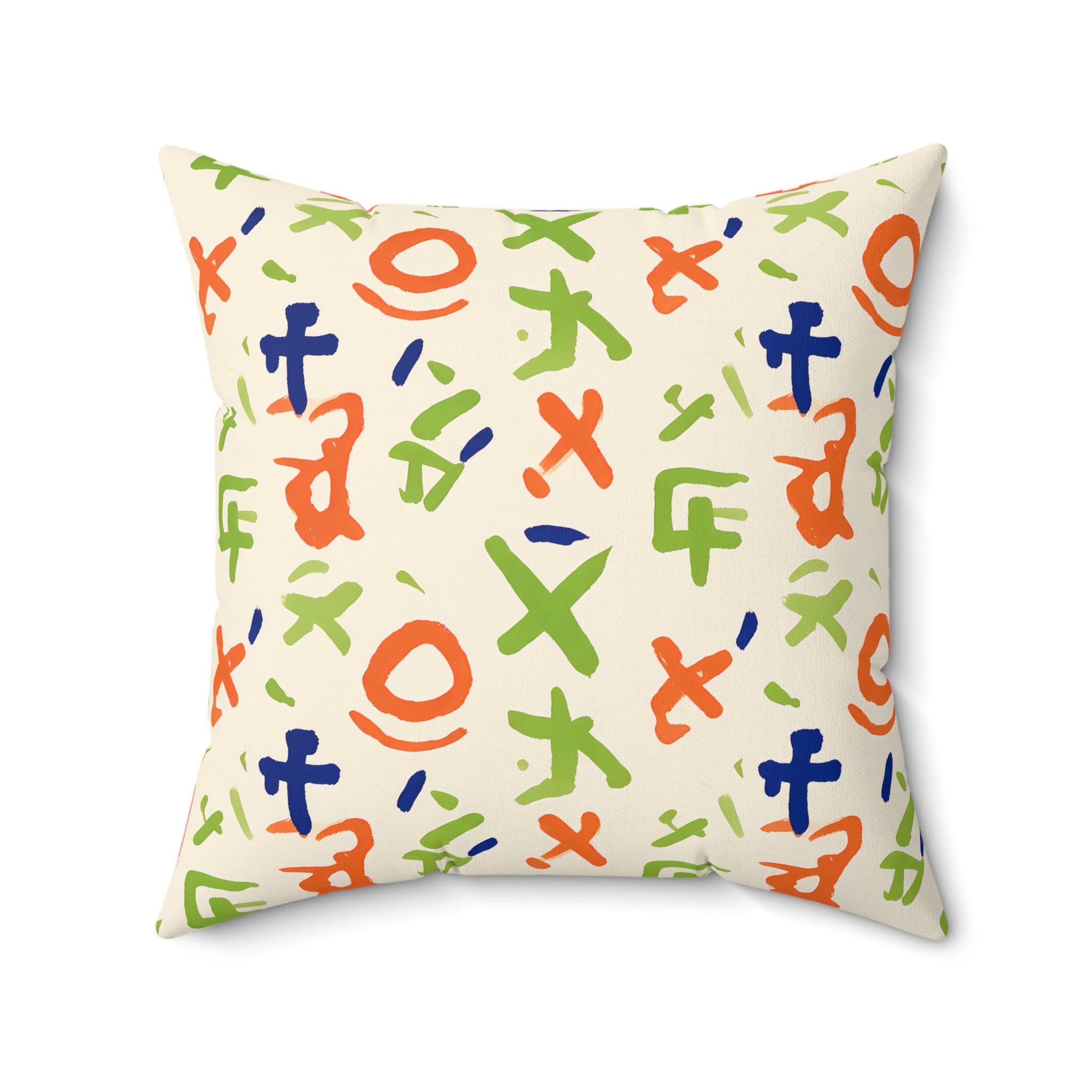 Hand Painted Folk Pillow with Insert