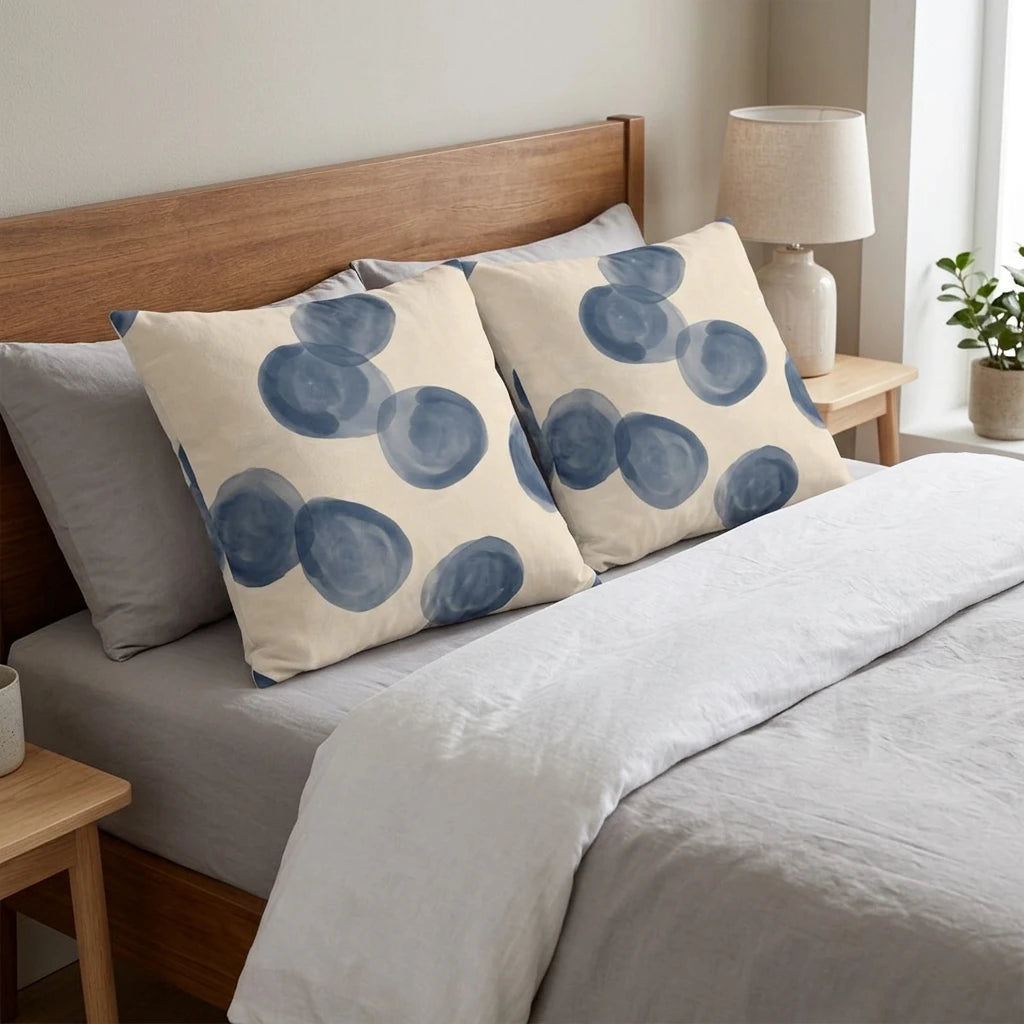 Blue Watercolor Pillow Cover, lifestyle view.