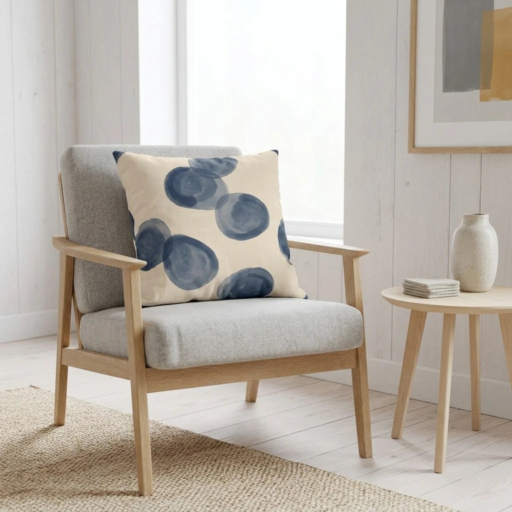 Blue Watercolor Pillow Cover, lifestyle view.