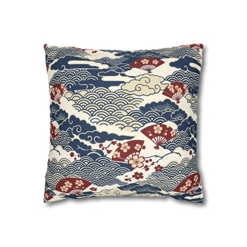 Front view of Japanese Indigo Pillow Cover on a white background.