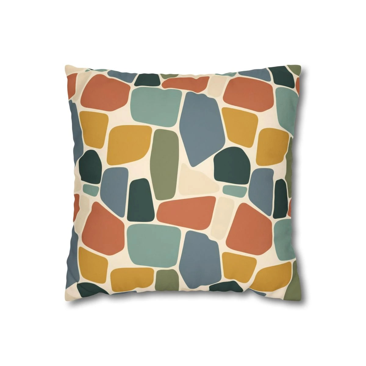 Colorful Abstract Jigsaw Throw Pillow with Insert