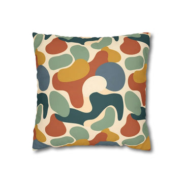 Retro Organic Shapes Throw Pillow