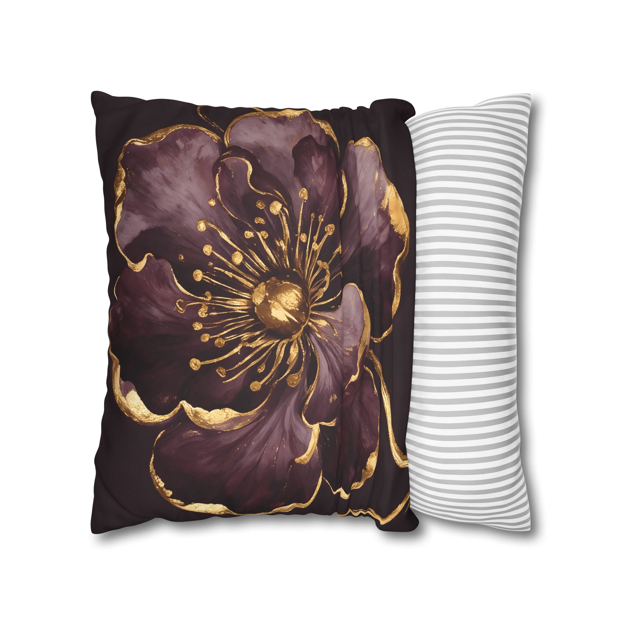 Gilded Plum Floral Pillow Case