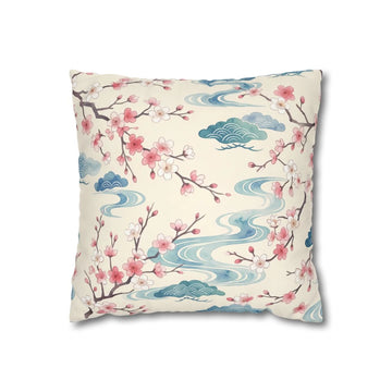 Japanese Cherry Blossom Pillow with Insert