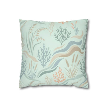 Ocean Grass & Coral Throw Pillow with Insert