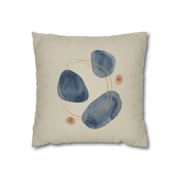 Abstract Blue Watercolor Pillow with Insert