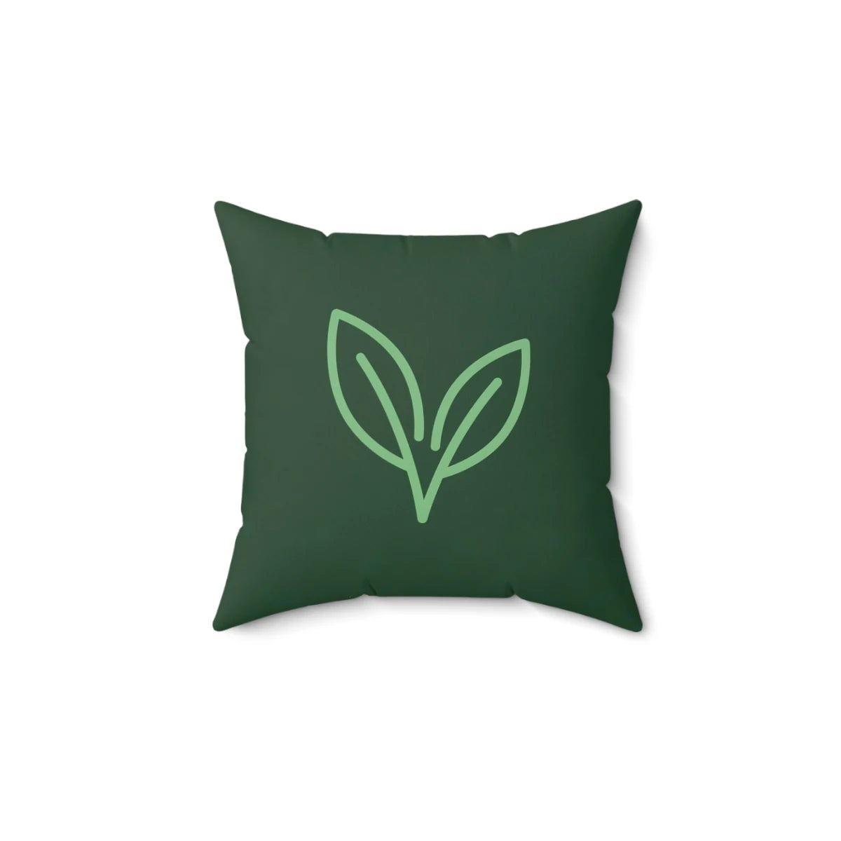 Forest Green Minimal Leaf Cushion Cover