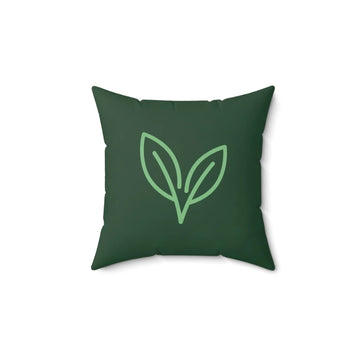 Forest Green Minimal Leaf Cushion Cover
