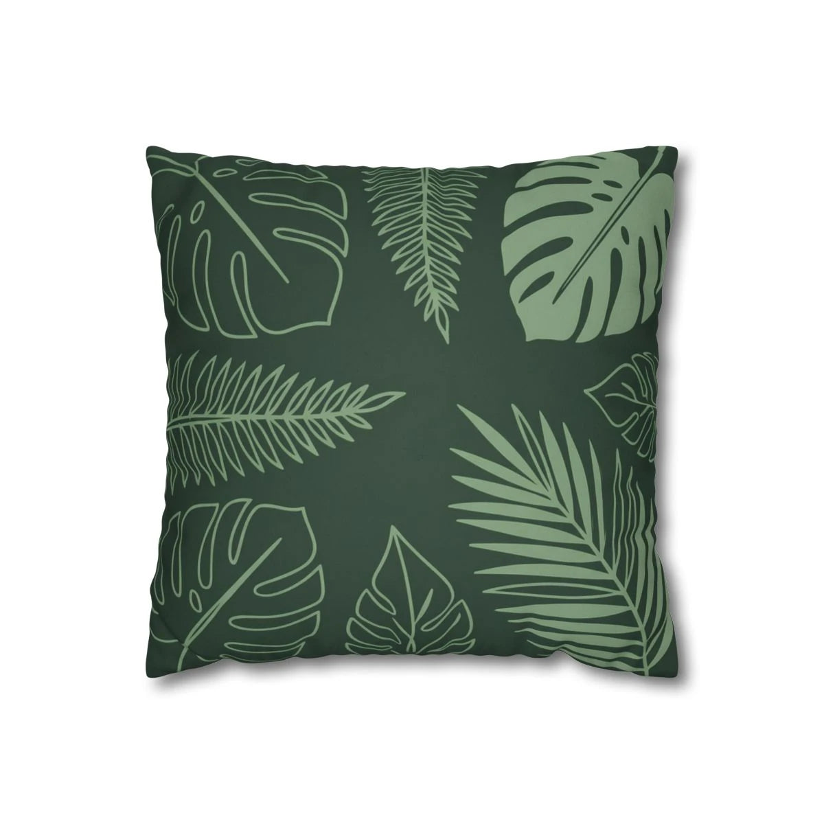 Dark Tropical Monstera Cushion Cover
