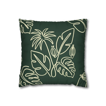 Pine Green Tropical Throw Pillow with Insert