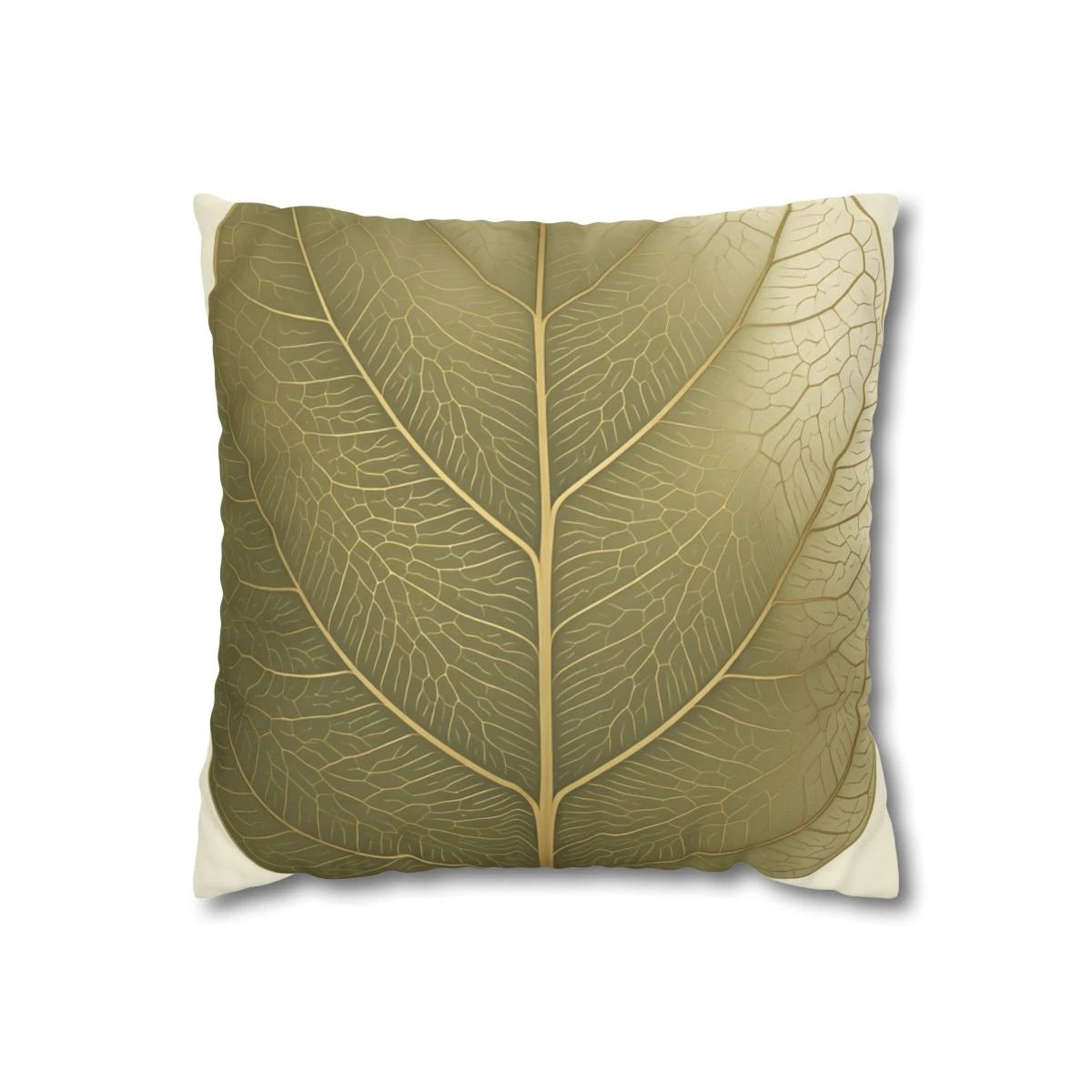 Gilded Olive Leaf Throw Pillow with Insert