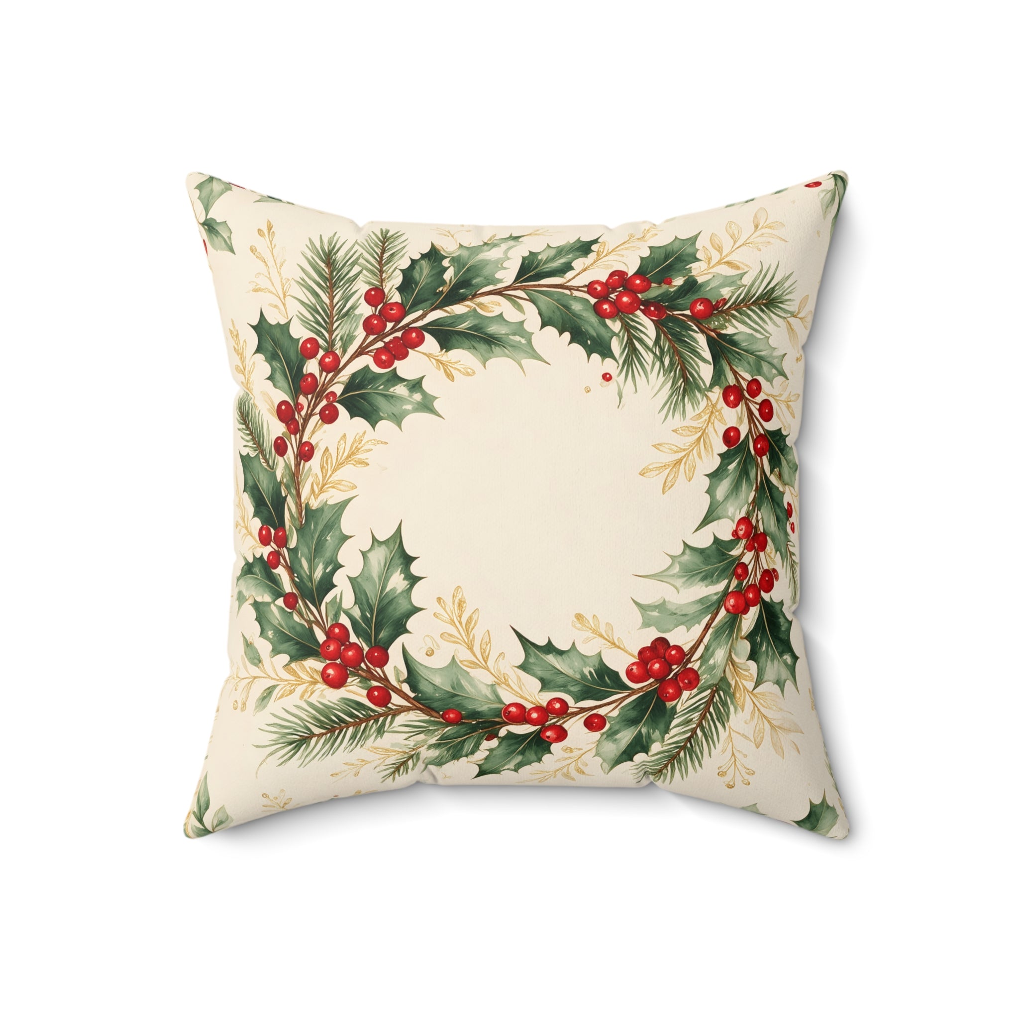 Christmas Wreath Throw Pillow with Insert