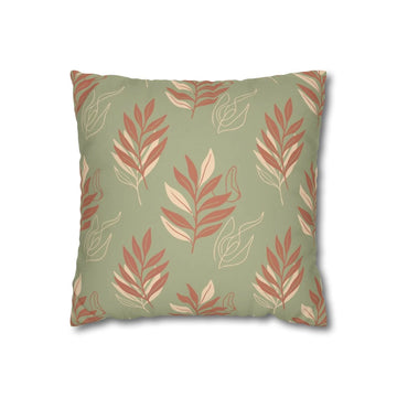 Sage Continuous Line Leaf Cushion Cover