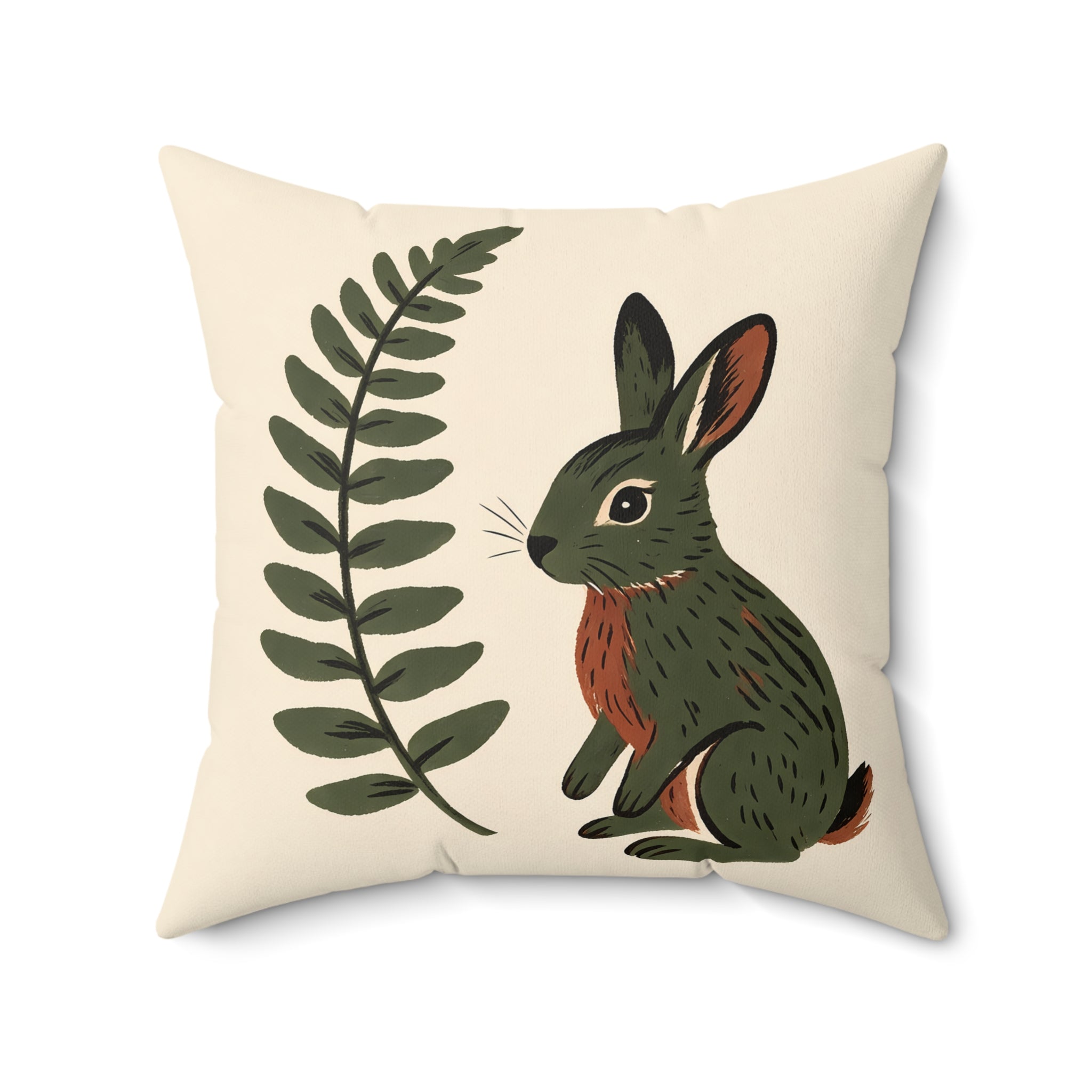 Forest Rabbit Throw Pillow
